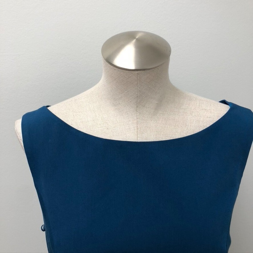 Black Halo Teal Blue Backless Sheath Dress - Picture 3 of 16